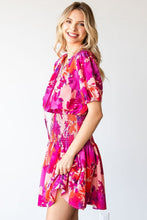 Load image into Gallery viewer, Floral Short Sleeve Smocked Mini Dress โ Floral Mini Dress, Smocked Dress, Short Sleeve Floral Dress, Ruched Waist Dress, Summer Mini Dress, Romantic Floral Dress, Chic Floral Dress