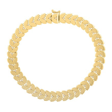 Load image into Gallery viewer, 14k Yellow Gold 7 1/2 inch Laurel Leaf Bracelet with Diamond (7.40 mm)