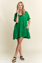 Load image into Gallery viewer, Tiered Notched Short Sleeve Dress For Women β Versatile, Chic, Elegant, Fluttering, Comfortable, Fashionable Dress for Any Occasion