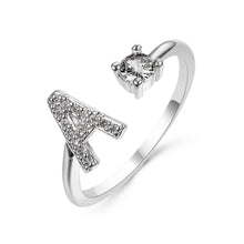 Load image into Gallery viewer, Popular Fashion Silvery AZ Letter Ring Initials Wedding Love Couple Rings Bridesmaid Gift