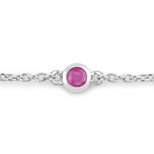 将图片加载到图库查看器,0.65 Carat Genuine Ruby .925 Sterling Silver Bracelet