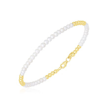 Load image into Gallery viewer, 14k Yellow Gold High Polish Freshwater Pearl Pallina Bead Bracelet