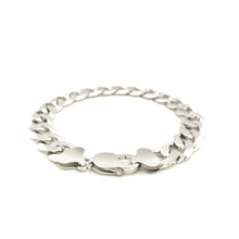 Load image into Gallery viewer, Rhodium Plated 11.6mm Sterling Silver Curb Style Bracelet