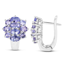 Load image into Gallery viewer, 3.48 Carat Genuine Tanzanite .925 Sterling Silver Earrings