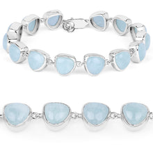 Load image into Gallery viewer, 25.90 Carat Genuine Aquamarine .925 Sterling Silver Bracelet