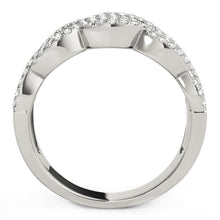 Load image into Gallery viewer, Diamond Studded Double Interlocking Waves Ring in 14k White Gold (5/8 cttw)