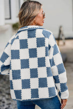 Load image into Gallery viewer, Elegant Checkered Snap Down Long Sleeve Teddy Jacket Soft & Warm Colorful Jacket
