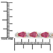 Load image into Gallery viewer, 9.33 Carat Genuine Ruby and White Diamond 14K Yellow Gold Bracelet