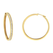 Load image into Gallery viewer, 10KT Yellow Gold 1 cttw Slim Diamond Hoop Earrings (I-J Color, I1-I2 Clarity)