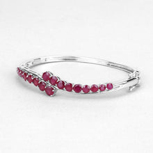 将图片加载到图库查看器,9.10 Carat Glass Filled Ruby .925 Sterling Silver Bangle