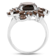 Load image into Gallery viewer, 5.69 Carat Genuine Smoky Quartz .925 Sterling Silver Ring