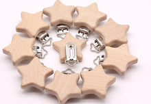 将图片加载到图库查看器,Modern Wood Naural Nipple Chain Accessories BPA Free Cute Modelling Beech Pacifier Clip Small Elephant Heart-shaped Holder for Pacifier
