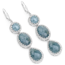 Load image into Gallery viewer, 21.32 Carat Genuine Milky Aquamarine .925 Sterling Silver Earrings