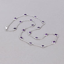 Load image into Gallery viewer, 6.12 Carat Genuine Amethyst .925 Sterling Silver Necklace