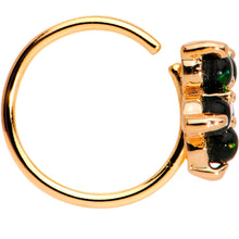 Load image into Gallery viewer, 5/16 Green Faux Opal CZ Rose Gold IP Flower Seamless Circular Ring