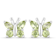 Load image into Gallery viewer, 1.00 Carat Genuine Peridot .925 Sterling Silver Earrings