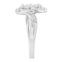 Load image into Gallery viewer, 14K White Gold Floral Cluster Diamond Ring (1.0 Cttw, H-I Color, SI2-I1 Clarity) - Size 6