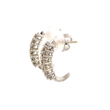 Load image into Gallery viewer, 1.09ct Diamond Diamond Hoop Earrings 14KT White Gold