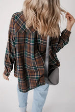 Load image into Gallery viewer, Timeless Women's Classic Plaid Button-Up Long Sleeve Jacket – Lightweight & Stylish Cotton-Blend Outerwear