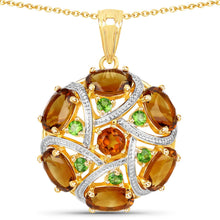 Load image into Gallery viewer, 6.87 Carat Genuine Multi Stones .925 Sterling Silver Pendant
