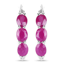 Load image into Gallery viewer, 1.81 Carat Genuine Ruby and White Diamond .925 Sterling Silver Earrings