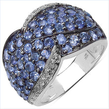 Load image into Gallery viewer, 2.50 Carat Genuine Tanzanite & White Topaz .925 Sterling Silver Ring