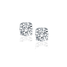Load image into Gallery viewer, 14k White Gold Diamond Four Prong Stud Earrings (1 cttw)