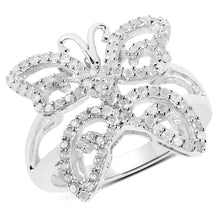Load image into Gallery viewer, 0.58 Carat Genuine White Diamond .925 Sterling Silver Ring