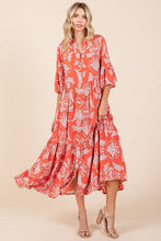 Load image into Gallery viewer, New Summer Abstract Leaf Print Tiered Ruffle Dress For Women – Playful and Artistic Dress with Eye-Catching Ruffle Details