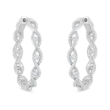 Load image into Gallery viewer, 10K White Gold Diamond Hoop Earrings (1 1/2 cttw, H-I Color, I1-I2 Clarity)