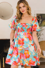 将图片加载到图库查看器,Printed New Summer Lady Smocked Puff Sleeve Mini Dress - Chic & Playful Dress For Girls with Ruffled Details and Feminine Fit