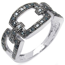 Load image into Gallery viewer, 0.36 Carat Genuine Blue Diamond .925 Sterling Silver Ring