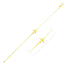 Load image into Gallery viewer, 14K Yellow Gold Airplane Bracelet