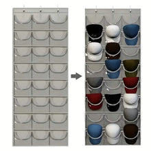 Load image into Gallery viewer, 24-Grid Hanging Door Organizer – Space-Saving Nylon Storage with Clear Pockets