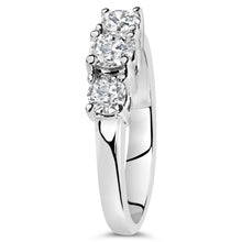 Load image into Gallery viewer, 14K White Gold 3/4 Cttw Lab Grown Diamond 3 Stone Ring Band (F-G Color, VS2-SI1 Clarity)- Size 7