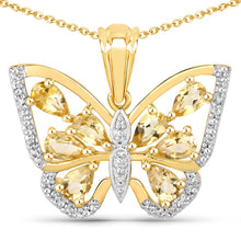 Load image into Gallery viewer, 1.81 Carat Genuine Citrine and White Topaz .925 Sterling Silver Pendant