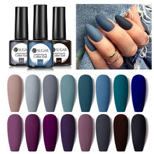 Load image into Gallery viewer, Dark Blue Matte Colorful UV Nail Gel Polish Semi Permanent Popular High Quality Fashion Design