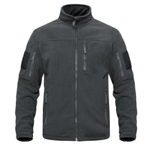 将图片加载到图库查看器,Dark Blue Warm Multi-Pockets Outdoor Tactical Fleece Jacket Soft Unique Style Jacket Work Coats Men's Windbreaker Jacket Sport Hiking Coat For Winter And Autumn