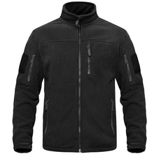 将图片加载到图库查看器,Dark Blue Warm Multi-Pockets Outdoor Tactical Fleece Jacket Soft Unique Style Jacket Work Coats Men's Windbreaker Jacket Sport Hiking Coat For Winter And Autumn