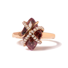 Load image into Gallery viewer, 14K Rose Gold 1/5 Cttw Diamond Wrapped 15x15 MM Purple Amethyst Cocktail Ring (G-H Color, SI1-SI2 Clarity)