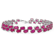 Load image into Gallery viewer, 25.30 Carat Genuine Glass Filled Ruby .925 Sterling Silver Bracelet