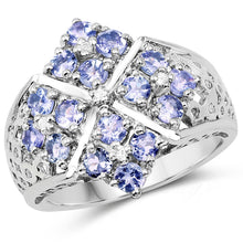 Load image into Gallery viewer, 1.65 Carat Genuine Tanzanite and White Topaz .925 Sterling Silver Ring
