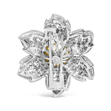 Load image into Gallery viewer, 18K White Gold 2 3/4 Cttw Diamond and 12.5 MM Cultured Freshwater Pearl Floral Brooch Pin (G-H Color, VS1-VS2 Clarity)