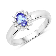 Load image into Gallery viewer, 2.00 Carat Genuine Tanzanite and White Topaz .925 Sterling Silver Jewelry Set