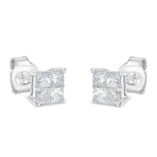 Load image into Gallery viewer, 10K White Gold Diamond Stud Earrings (3/4 cttw, H-I Color, SI2-I1 Clarity)