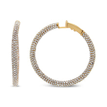 将图片加载到图库查看器,18K Rose Gold 6.90 Cttw Pave Set Diamond Inside Out Eternity Hoop Earrings (F-G Color, VS1-VS2 Clarity)