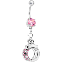 Load image into Gallery viewer, Pink Gem Kinky Cuffs Dangle Belly Ring