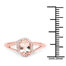 Load image into Gallery viewer, 0.78 Carat Genuine Morganite and White Diamond 14K Rose Gold Ring