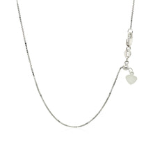 将图片加载到图库查看器,14k White Gold Adjustable Box Chain 0.7mm