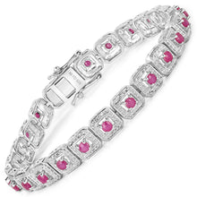 Load image into Gallery viewer, 3.12 Carat Genuine Johnson Ruby .925 Sterling Silver Bracelet